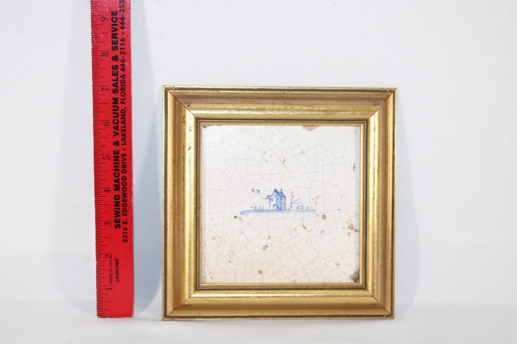18th Century Dutch framed tile: Good Overall Condition
