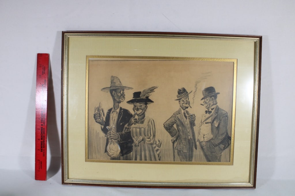 Spangler? Tour of the South 1930s Charcoal: See back description Good Overall Condition