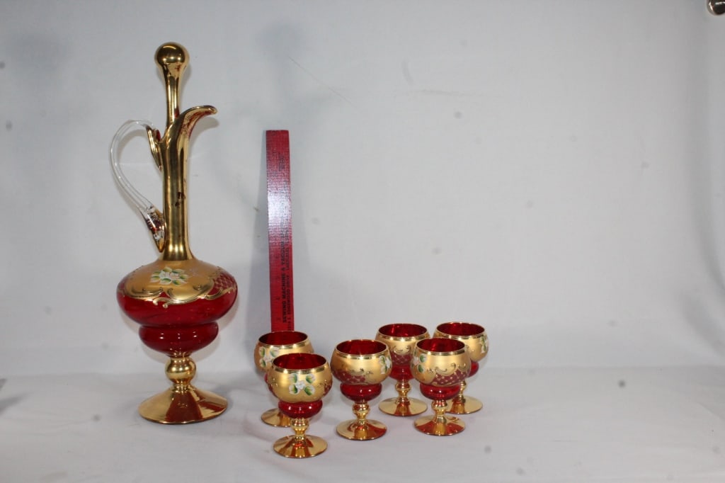 Venetian handpainted decanter set (1 of 5)