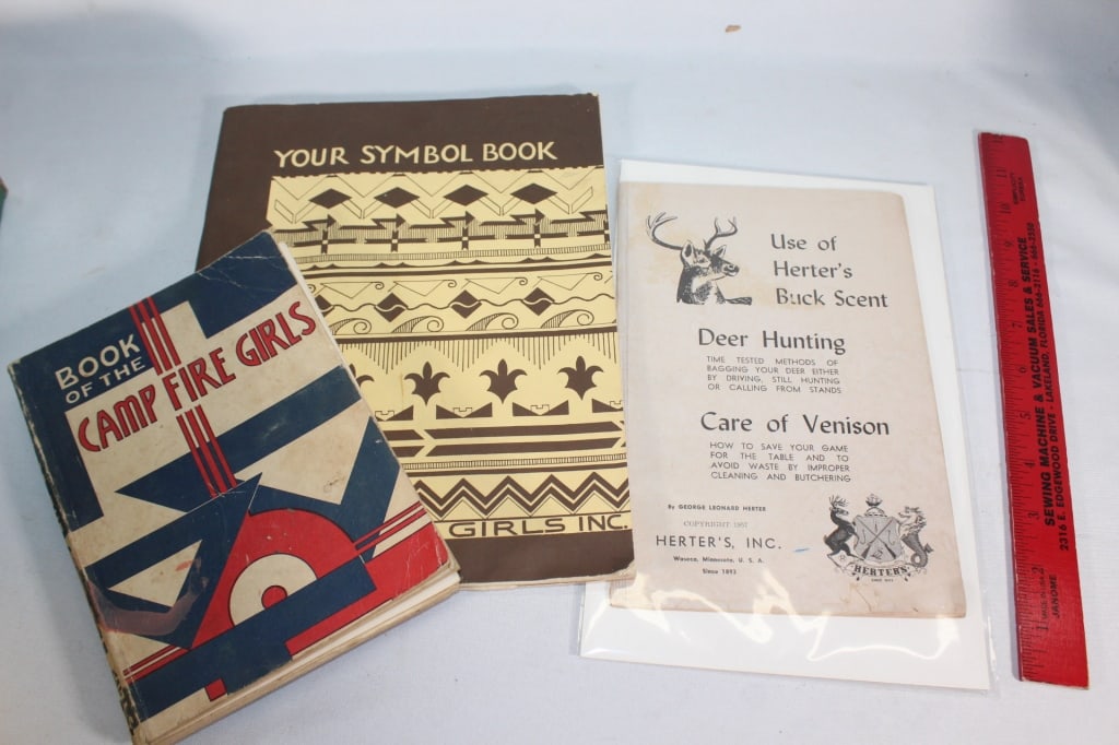 Ephemera lot-Camp Fire Girls,Herters Buck scent: Good overall as pictured