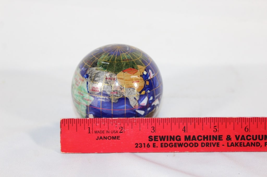 Gemstone Globe Paperweight 3" Diam 1990's (1 of 3)