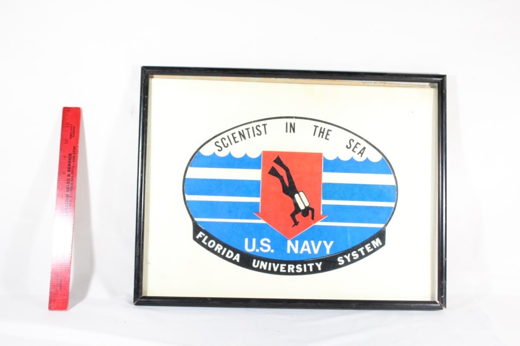 VTG U.S. NAVY scientist in the sea sign: Good overall as pictured