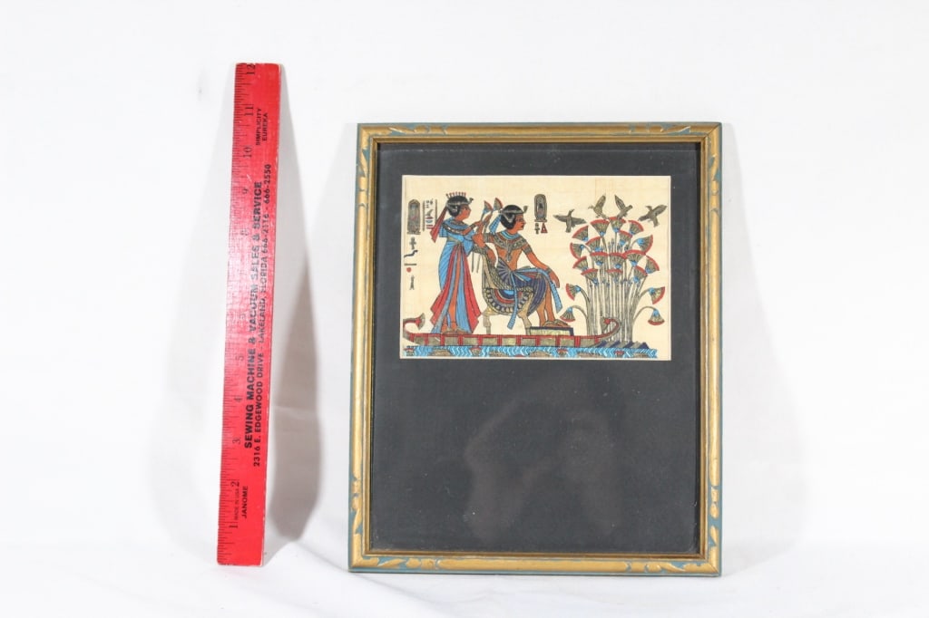 VTG Egytian paint on paper artwork (1 of 2)