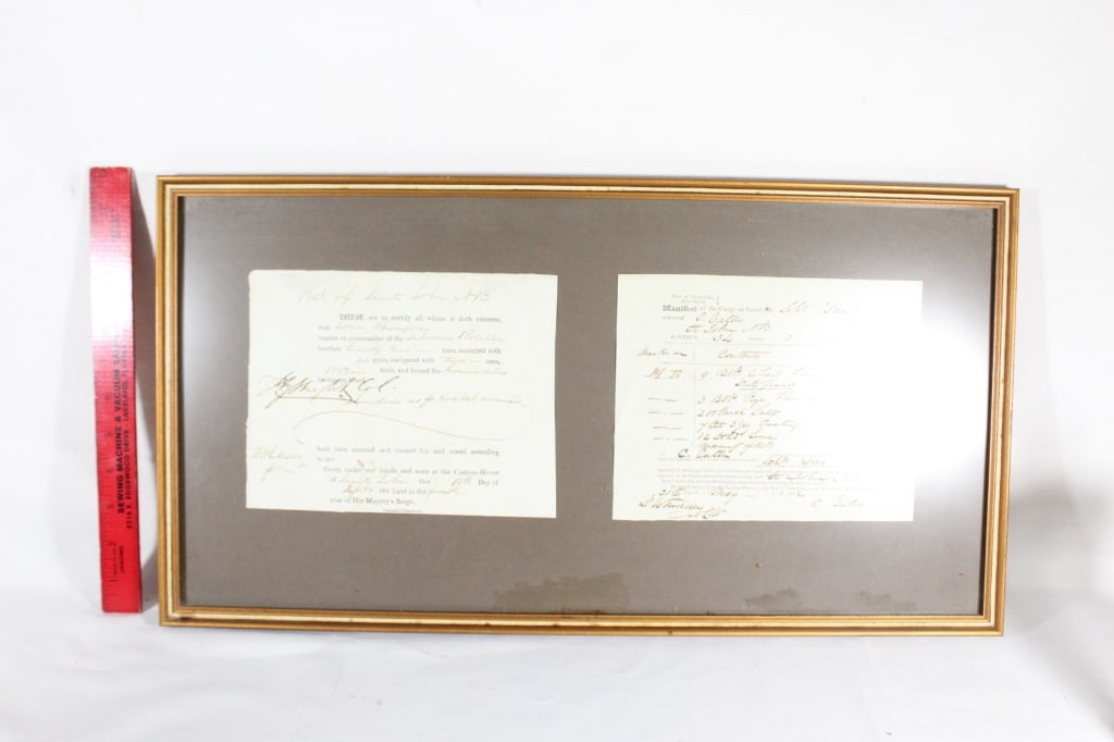 General Clearance for for cargo on a ship 1800s (1 of 3)