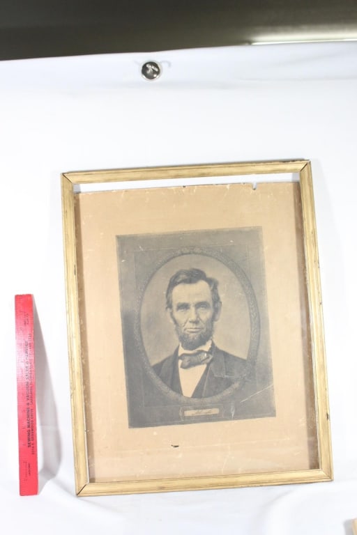 Antique Abraham Lincoln print with frame (1 of 4)