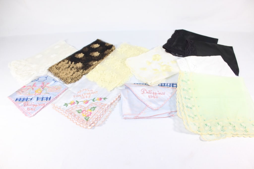 Lot of Vintage Handkerchiefs Philippines 1940s etc: Good overall as pictured