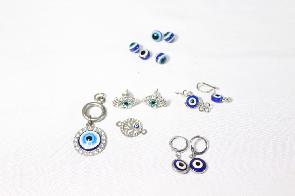 Lot of Evil Eye Jewelry - Earrings, Beads Etc (1 of 3)