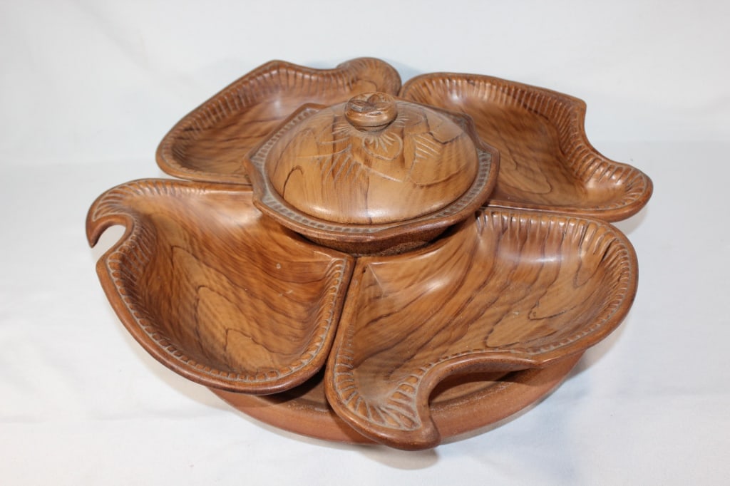 Vintage California Pottery Lazy Susan Server (1 of 3)