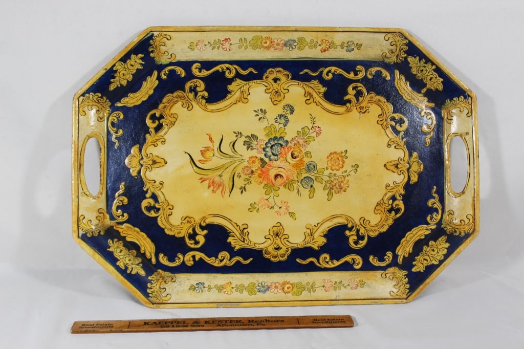 Vintage Hand Painted Papier Mache" tray (1 of 3)