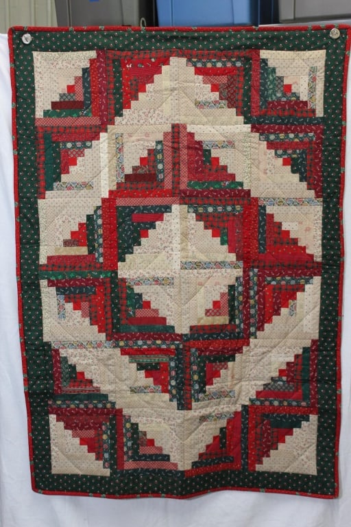 Hand Made Christmas Fabric Quilt (1 of 3)