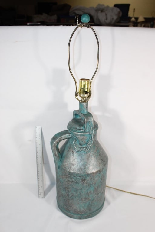 Green Ceramic Dairly Can Lamp: Good overall as pictured