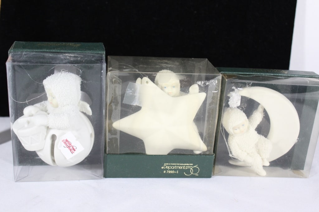 Three Department 51 Snowbabies in boxes: Good overall as pictured