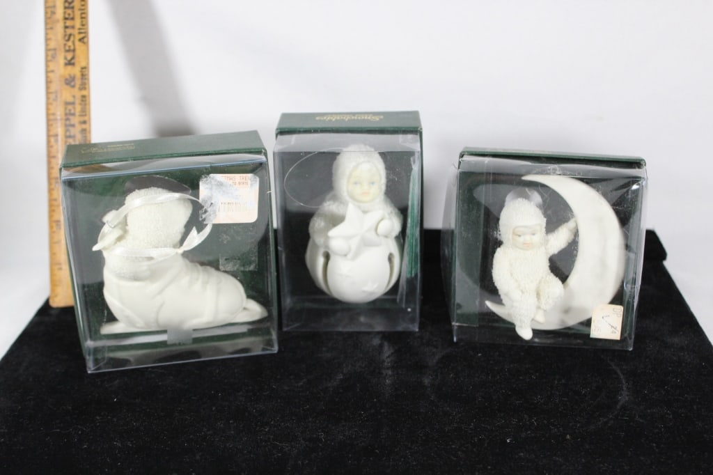 Three Department 51 Snowbabies in boxes: Good overall as pictured