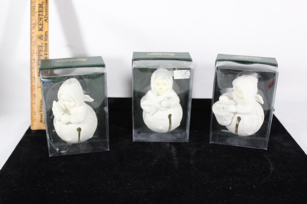 Three Department 51 Snowbabies in boxes: Good overall as pictured