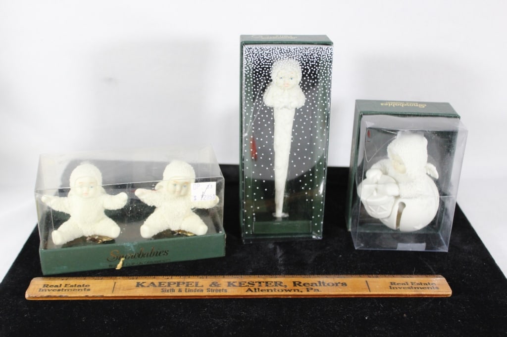 Three Department 51 Snowbabies in boxes: Good overall as pictured