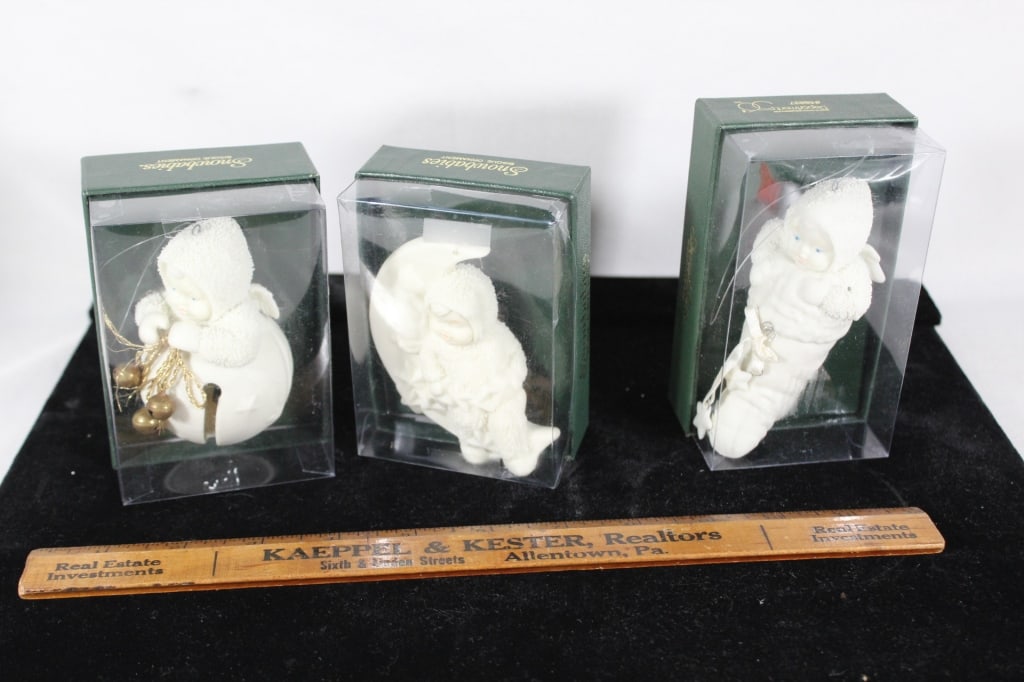 Three Department 51 Snowbabies in boxes: Good overall as pictured