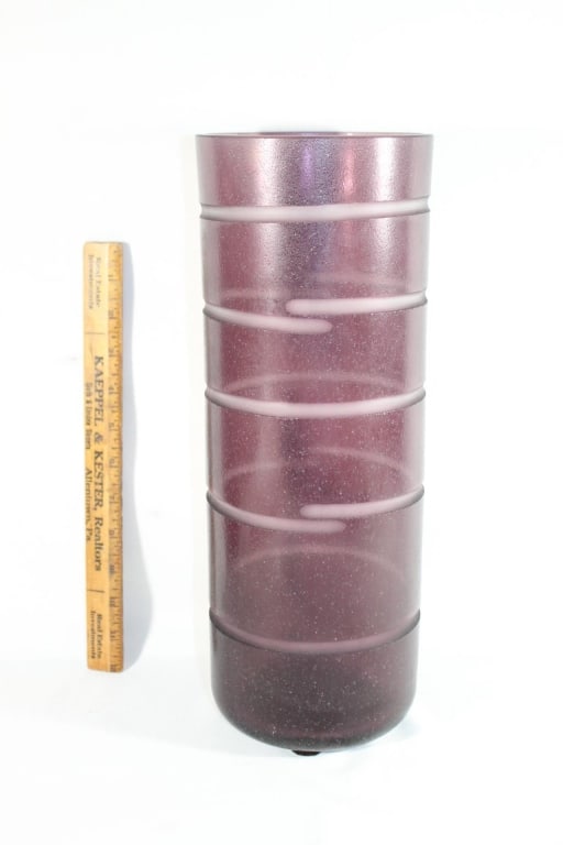 Large purple glass vase made in Italy (1 of 3)