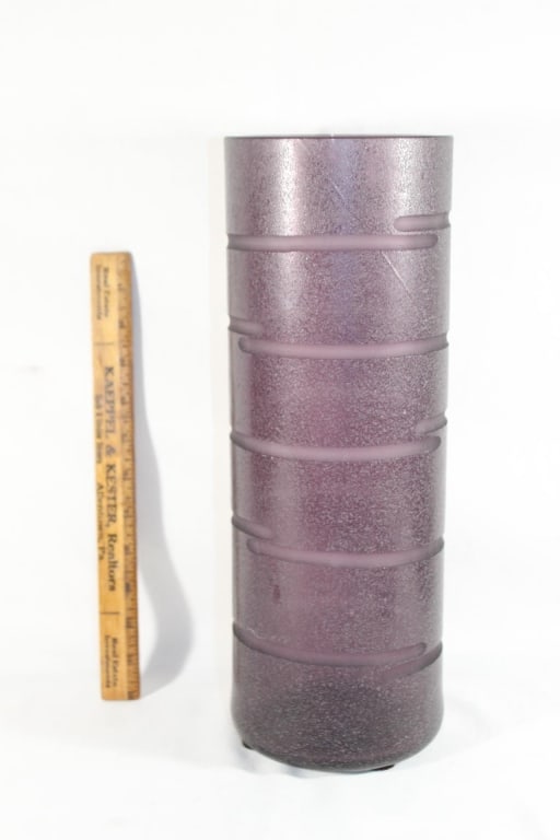 Large purple glass vase made in Italy (1 of 2)