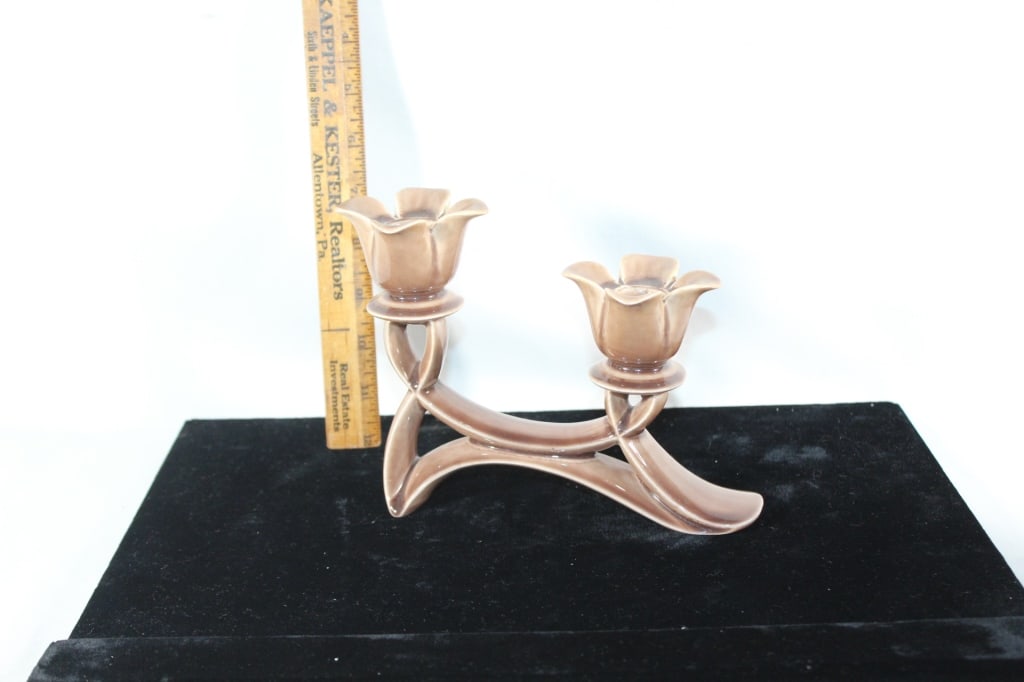 MCM Calif. Pottery Roseland Candlestick: Good overall as pictured