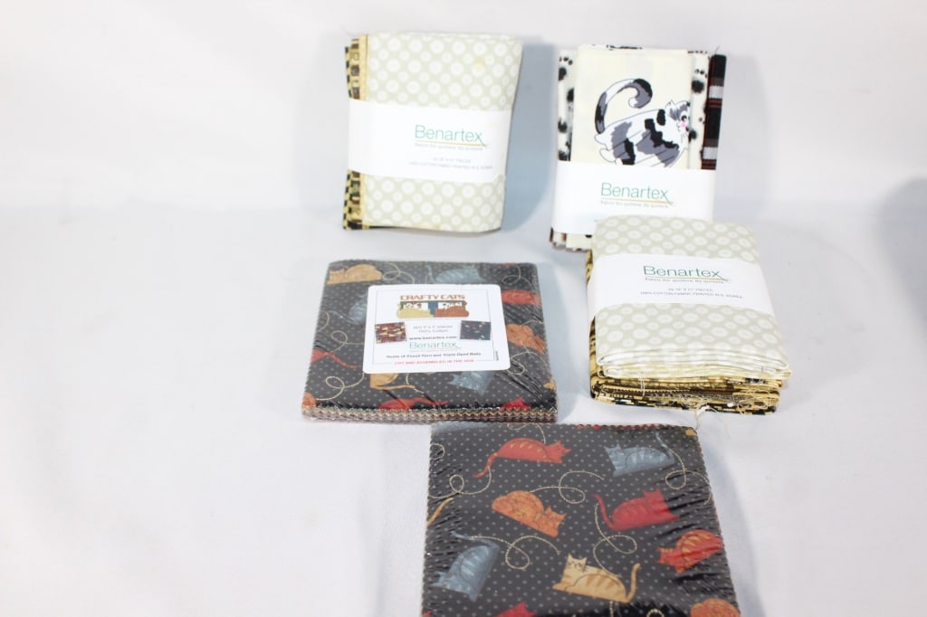 Lot of Benartex and Crafty Cat Quilt Fabric: Good overall as pictured