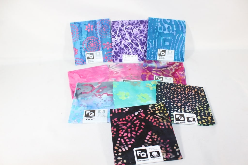 Lot of Batik Fabric Quilt Quarters: Good overall as pictured