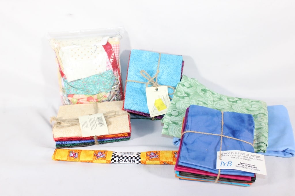 Lot of Quilting Fabric, Squares etc.: Good overall as pictured