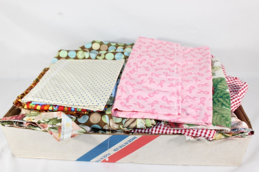 10 lbs Quilt Fabric -Breast Cancer Ribbon, etc.: Good overall as pictured