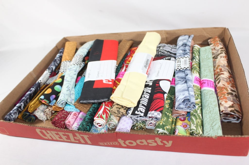 Large Lot of Fabric Remnants: Good overall as pictured