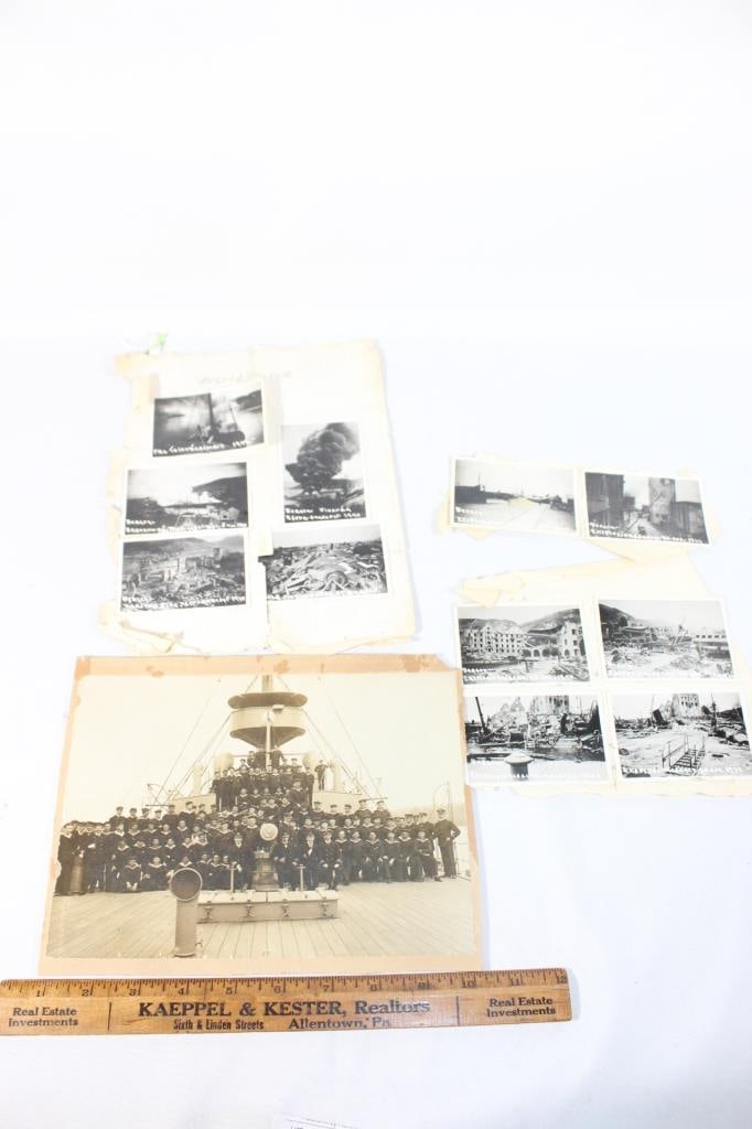 Lot of ephemera - WW2/World War 2 photos: Sailors,German war destruction photos,etc. photo roughly measures 9 inches across Good overall as pictured