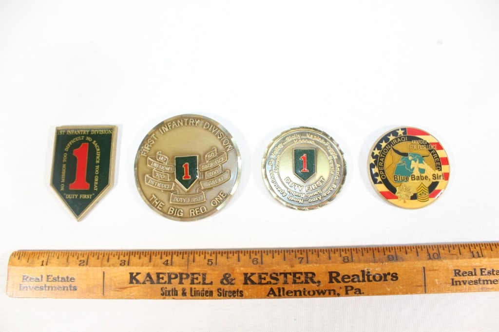 Lot of 4 Military Challenge Coins (1 of 2)