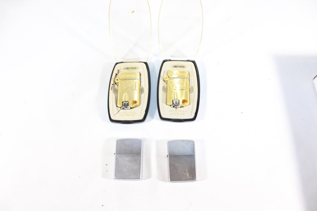 Lot of 4 Lighters: 2 Vintage Zippos, 2 Collectibles 24 Jeff Gordon/ 8 Dale Earnhardt *Proceeds from this lot benefit the Rotary Club of Greater Gainesville (Fla.)