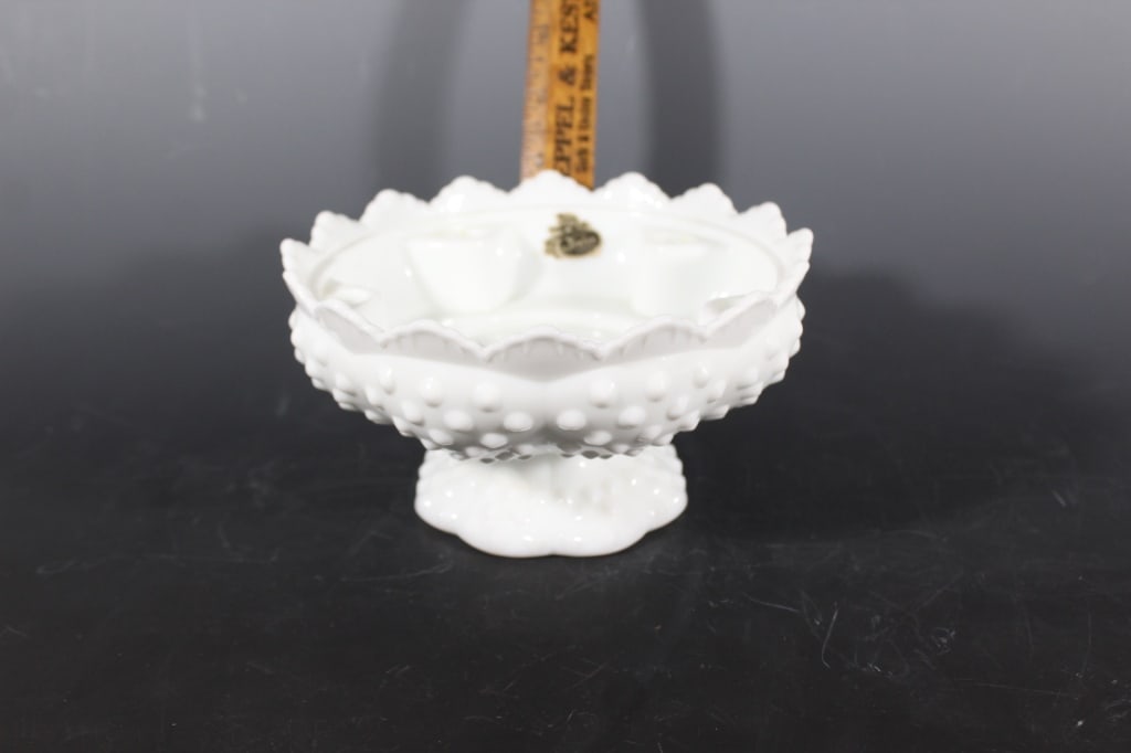 Fenton Hobnail Milk Glass Candle Holder (1 of 3)