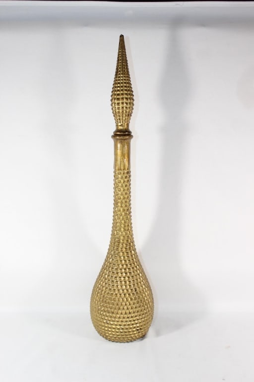 Vintage Made in Italy Empoli Glass Genie Bottle: Good overall as pictured