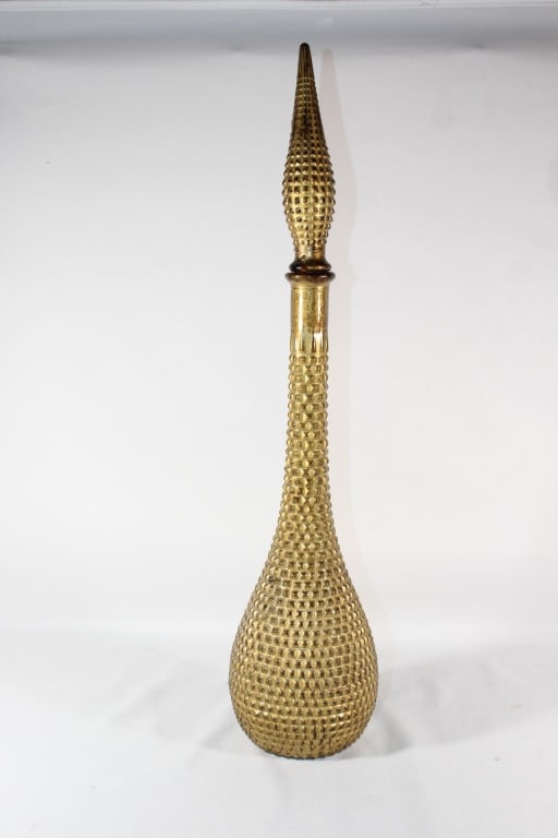 Vintage Made in Italy Empoli Glass Genie Bottle: Good overall as pictured