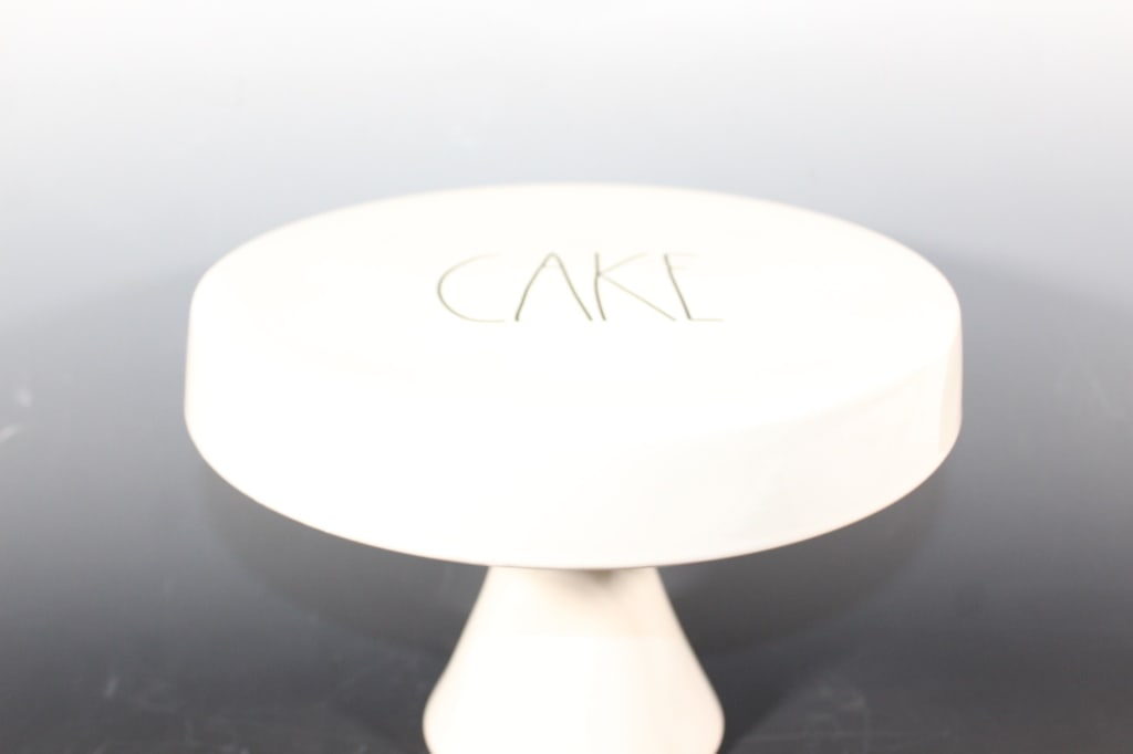 Rae Dunn "Cake" Cake Stand - New: good overall as pictured
