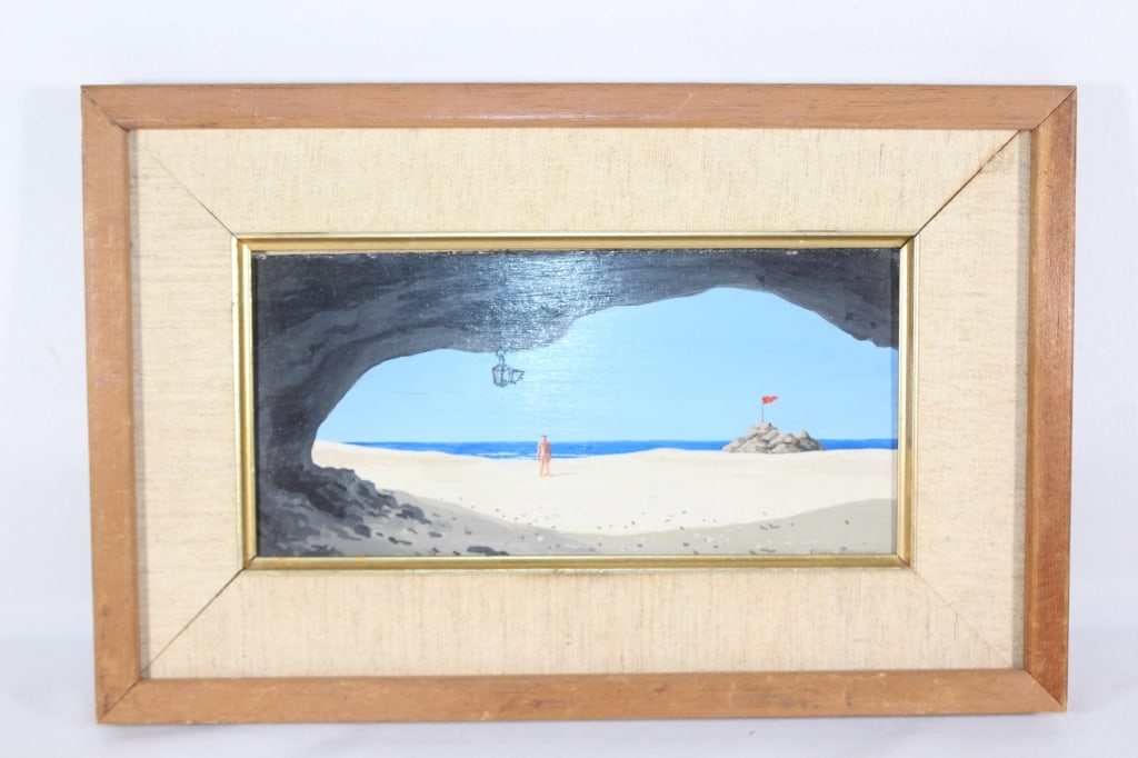 Signed John Bryans Oil on Board Water Scene (1 of 3)