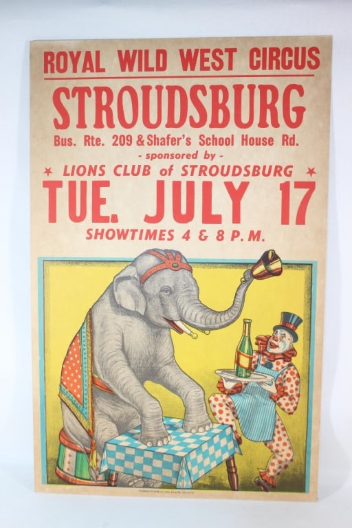 Royal Wild West Circus Poster w/Elephant (1 of 4)