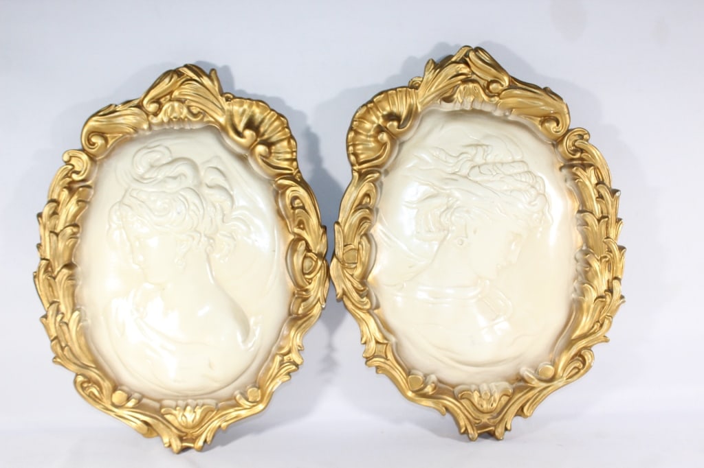 Pair of Plaster Wall Decor - Victorian Ladies (1 of 4)