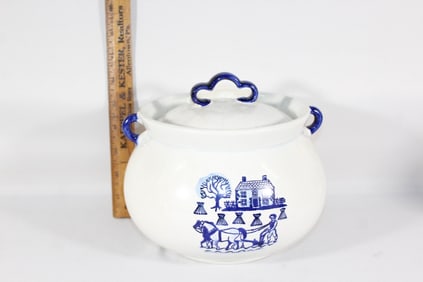 Metlox 1960s Poppytail Provincial blue cookie jar