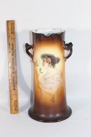 Warwick transferware vase c1900