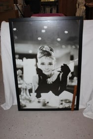 Large framed Audrey Hepburn poster