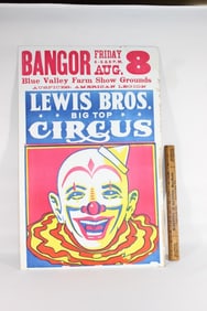 VTG LEWIS BROS. CIRCUS  Print on board