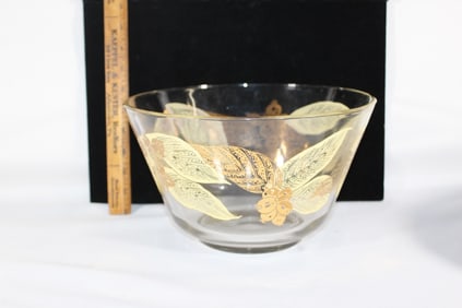 MCM serving bowl-Gold leaf detail