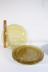 6 Federal Glass yellow plates