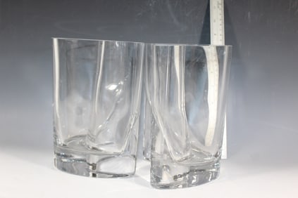 Pair of Crystal Polish handmade vases