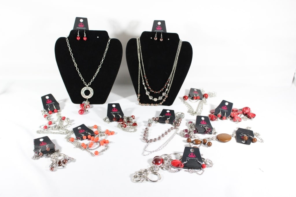 Lot of Costume Jewelry Necklace & Earring Sets: Paparazzi Brand - New w/ Tags Good overall as pictured