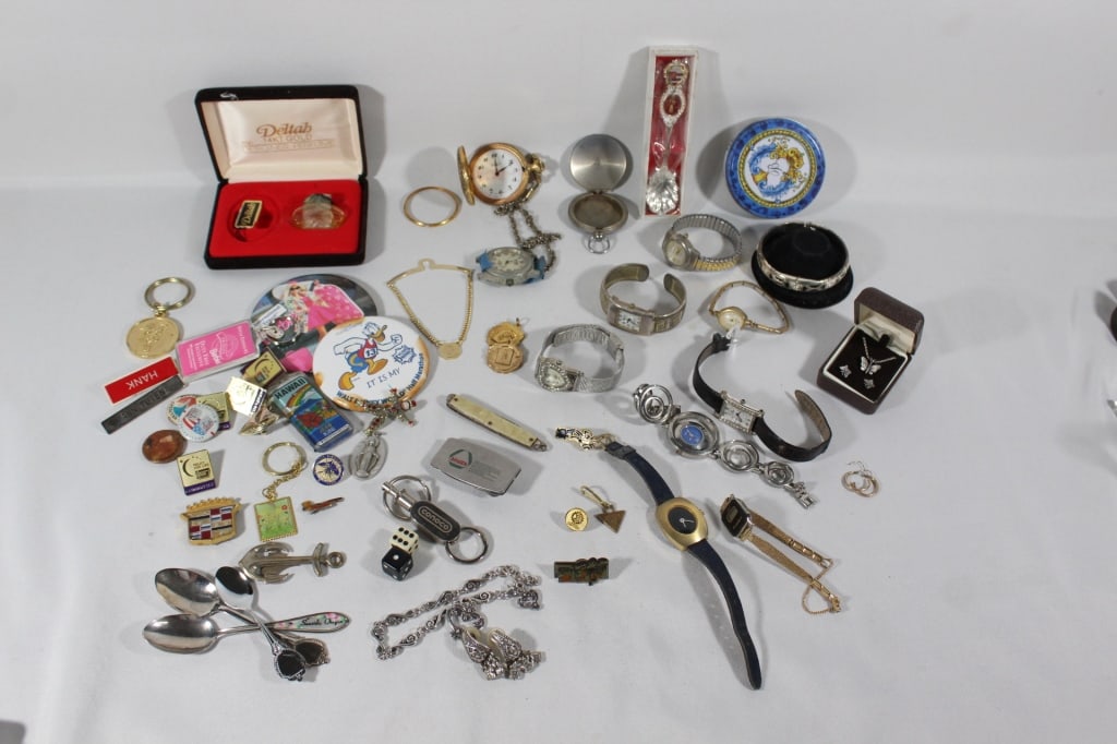 Lot of Vtg Misc Watches, Pins, , etc (1 of 3)