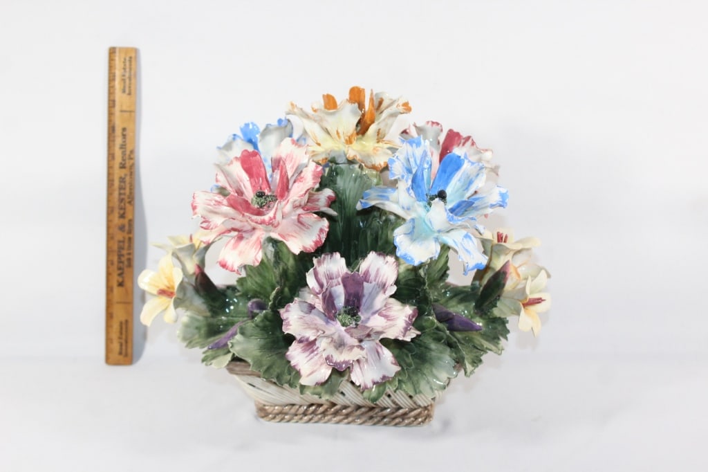 Large Capodimonte Ceramic floral display (1 of 4)