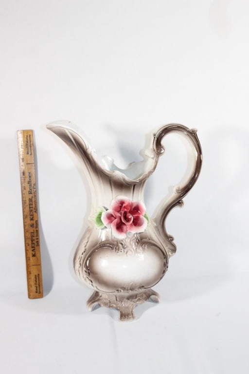 Large Capodimonte Pitcher: Made in Italy Good overall as pictured