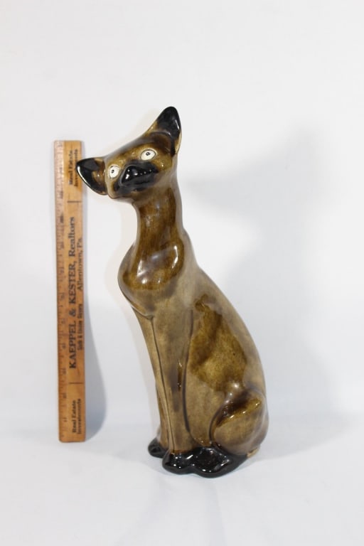 MCM Ceramic glazed cat Signed RT (1 of 5)